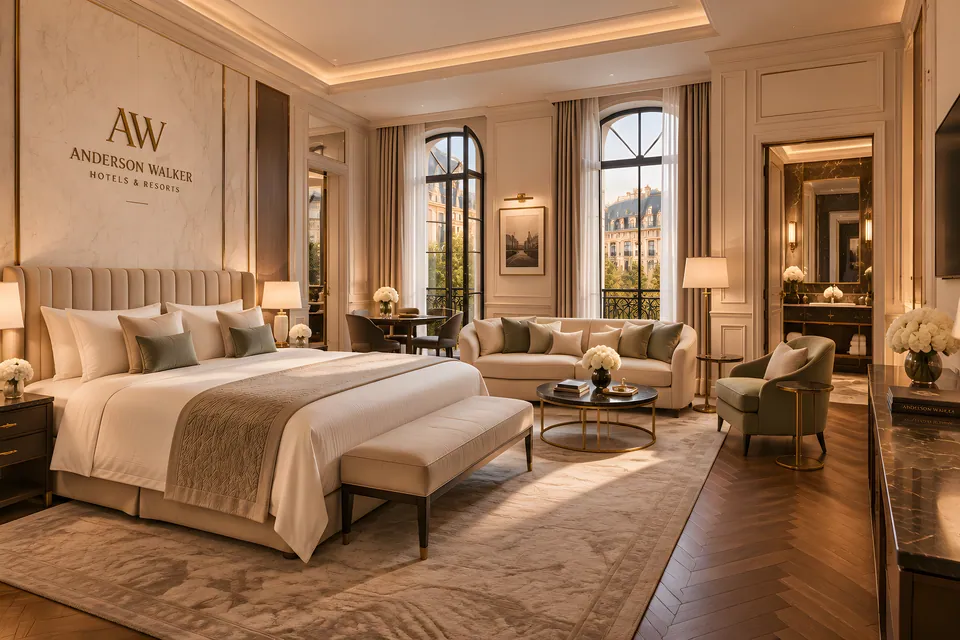 Junior Suite: bed and a separate sitting room